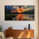 The Ozarks, Framed Canvas Print, Panoramic Photography Style Wall Art, Lake House Decor