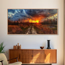 Dirt Roads Framed Canvas Print, Wood Framed Wall Art, Photography Style landscape art, ready to hang wall art home decor
