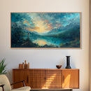 Painting Of a Cross And a Beautiful Landscape, Framed Canvas Print, Christian Wall Art