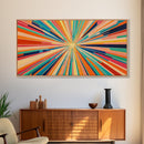 Mid-Century Modern Wall Art - Retro Geometric Wall Art Framed Canvas Print - Modern Abstract Painting Print - Bold and Bright Colors