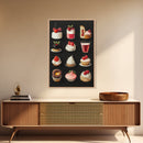Kawaii Dessert Painting Print, Kitchen Home Decor, Kitchen Wall Art, Minimalist Dining Room Decor, Kawaii Wall Art, Cute Kitchen Decor