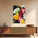 Food Review Kitchen Art, Framed Canvas Print, Antique Still Life Oil Painting Of Fruit, Fruit Still Life, Kitchen Decor, Dining Room Art