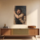 Satyr Painting Print, Framed Canvas Print, Satyr Painting Original, Satyr Artwork, Folk Art, Spooky Decor