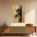 Demon Painting Print, Dark Macabre Wall Art, Original Satyr Painting, Witchy Decor, Wall Art For Witches, Witch Familiar Painting