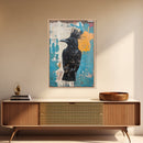 This crow has a mohawk, AKA a CROHAWK, Framed Canvas Print