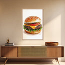 That's a Big Burger, Framed Canvas Print, Wall Art For Kitchen or Dining Room