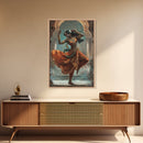Portrait of Krishna Framed Canvas Print, Krishna Wall Art, Krishna Painting