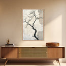 Double Exposure Wall Art - Tree or Cracks - Optical Illusion Wall Art Framed Canvas Print - Wabi Sabi Minimalist Home Decor Art