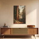 California Wall Art Framed Canvas Print, Redwood Trees, Fantasy Decor