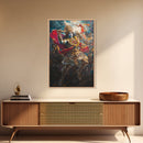 Krishna Wall Art, Radha Krishna Framed Canvas Print, Indian Hindu Wall Art