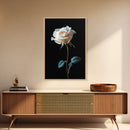 Still Life Photograph of a White Rose, Framed Canvas Print, Rose Painting, Rose Decor, Rose Wall Art, Mother's Day Gift Idea, Flower Wall Art