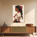 Mexican Art Canvas Print, Romantic Wall Art, Latino Art, Mexicano Wall Art, Tejano Decor, Chicano Painting Wall Art