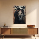 Dark Romance Painting Print, Dark Fantasy Art, Dark Fantasy Home Decor, Gothic Romance Print, Halloween Decor, Couple Gift Idea, Goth Wedding