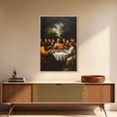 Last Supper Wall Art, Framed Canvas Print, Christmas Decor, Christian Decor, Oil Painting Of The Last Supper