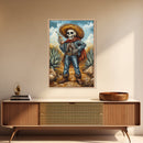 Skeleton Mariachi Chicano Art Canvas Print, Mexicano Wall Art, Tejano Wall Art, Mexicano Style Painting