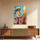 Black Cowgirl Painting Print, Rustic Modern Farmhouse, Afrocentric Wall Art, Southwestern Home Decor