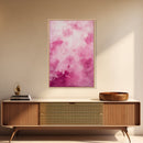 Wall Art Print Preppy Decor, Framed Canvas Print, Abstract Pink Clouds Painting, Girl's Dorm Room Wall Decor, Apartment Decor Gift Idea