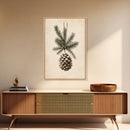 Boho Christmas Pinecone Canvas Print - Framed Canvas - Minimalist Christmas Art - Boho Christmas Art - Rustic Christmas Art