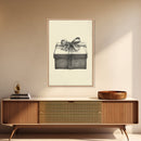 Sketch of A Christmas Gift Canvas Print - Framed Canvas - Minimalist Christmas Art - Boho Christmas Art - Rustic Christmas Art