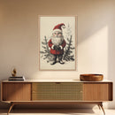Sketch of Santa Canvas Print - Framed Canvas - Minimalist Christmas Art - Boho Christmas Art - Rustic Christmas Art
