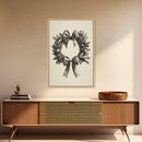 Sketch of a Christmas Wreath Canvas Print - Framed Canvas - Minimalist Christmas Art - Boho Christmas Art - Rustic Christmas Art