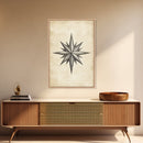 Sketch Of The North Star Canvas Print - Framed Canvas - Minimalist Christmas Art - Boho Christmas Art - Rustic Christmas Art