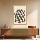 Sketch of a Christmas Tree Farm Canvas Print - Framed Canvas - Minimalist Christmas Art - Boho Christmas Art - Rustic Christmas Art