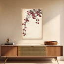 Red Holly Berries Canvas Print - Framed Canvas - Minimalist Christmas Art - Boho Christmas Art - Rustic Christmas Art
