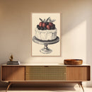 Kitchen Wall Art, Cake Painting Still Life Framed Canvas Print, Dining Room Wall Artt