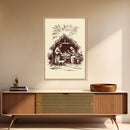 Retro Nativity Scene Canvas Print - Framed Canvas - Minimalist Christmas Art - Boho Christmas Art - Rustic Christmas Art