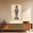 Retro Nutcracker Canvas Print - Framed Canvas - Minimalist Christmas Art - Boho Christmas Art - Rustic Christmas Art