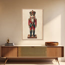 Sketch of a Nutcracker Canvas Print - Framed Canvas - Minimalist Christmas Art - Boho Christmas Art - Rustic Christmas Art
