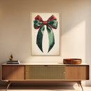 Gift Bow Canvas Print - Framed Canvas - Minimalist Christmas Art - Boho Christmas Art - Rustic Christmas Art