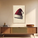Santa's Hat Canvas Print - Framed Canvas - Minimalist Christmas Art - Boho Christmas Art - Rustic Christmas Art