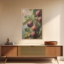 Figs On The Vine Framed Canvas Print - Kitchen Wall Art - Figs Painting