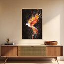 Graffiti Punk Art, Phoenix In Flames, Retribution, Framed Canvas Print, The Phoenix, Framed Wall Art, Original Painting Phoenix