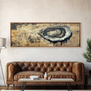 Extra Wide Panoramic Print of an Oyster, Wabi Sabi Minimalist Wall Art, Kitchen Home Decor, Kitchen Art, Wall Art for Dining Room