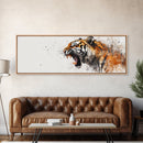 Panoramic Tiger Roar, Statement Piece Wall Art, Framed Canvas Print, Tiger Art, Tiger Painting, Tiger Print, Gift Idea for Him, Man cave art