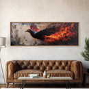 Panoramic Phoenix Painting Print, Phoenix Wall Art, Framed Canvas Art, Phoenix Painting, Phoenix Decor, Rebirth, Trendy Wall Art