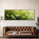 Moss Wall Art - Panoramic Canvas Print - Watercolor Painting of Green Moss