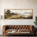 Retro Landscape Print - Landscape Painting - Wabi Sabi Panoramic Wall Art - Minimalist Home Decor - Ancient Japan Landscape Painting
