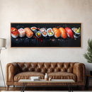 Retro Sushi Painting Print, Canvas Art, Kitchen Decor, Dining Room Decor, Eclectic Home Decor, Food Lover Gift, Japanese Style Decor