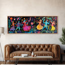 Kerala Style Art Canvas Print, Kerala Mural Painting Print, Panoramic Horizonal Wide Wall Art, Kerala Painting Mural