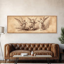 Guardian Angel Painting Print, Angelic Wall Art, Angel Painting, Guardian Angels Print, Original Panoramic Angel Painting, Angel Sketch