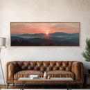 Smoky Mountains Art, Framed Canvas Print, Smoky Mountain Art Panoramic Painting Print, Great Smoky Art, Great Smoky Mountains
