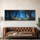 Tunnel of Trees Through a Fantasy Forest, Framed Canvas Print, Fantasy Wall Art, Mythical Fantasy Art, Autumn Fantasy Art, Surreal Fantasy Art