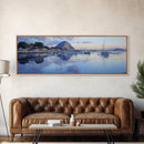 Panoramic Painting Print of Morro Bay California, Painting Morro Bay Framed Canvas Print, California Wall Art, Nautical Seascape Landscape Painting