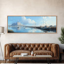Morro Bay Panoramic Print, Nautical Landscape Painting, Canvas Print, Seascape Panoramic Painting, Seascape Landscape Wall Art Home Decor