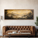 Fog Over The Blue Ridge Mountains Watercolor North Carolina Landscape Wall Art, Appalachian Highlands Canvas Print Nature Fine Artwork