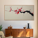 Retro Abstract Wall Art, Framed Canvas Print, Dead Branch Painting on a Black Background, Charcoal Sketch, Charcoal Painting Wall Art